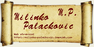 Milinko Palačković vizit kartica
